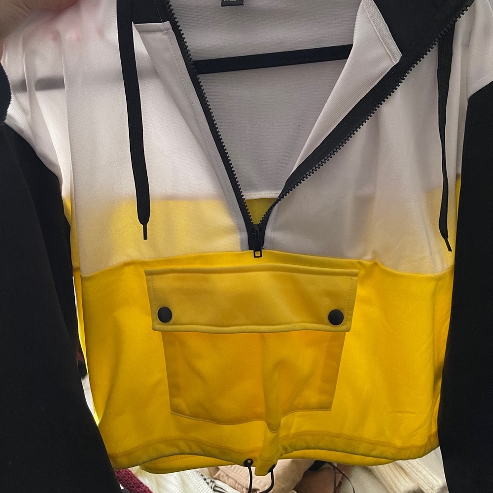 Cropped pull over quarter zip